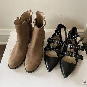 2 Pairs Zara Boots Flat